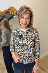 Renuar Reversible Leopard Print Sweater