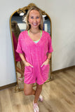 Ballpark Babe Mineral Washed Knit Romper Pink