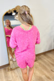 Ballpark Babe Mineral Washed Knit Romper Pink