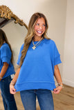 Maisie Crew Neck Sweater Top Blue
