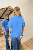 Maisie Crew Neck Sweater Top Blue