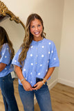Round of Applause Dot Cardigan Blue