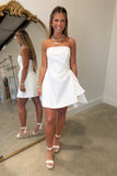 A Moment in Life Strapless Asymmetrical Dress White