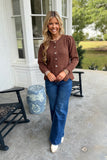 Thanks a Latte Sweater Cardigan Brown