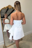 A Moment in Life Strapless Asymmetrical Dress White