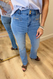 Renuar Jean w Chain Detail Blue Wash