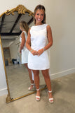 Destination Wedding Draped Neck Dress White