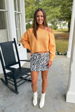 Autumn Safari Zebra Belted Mini Skirt