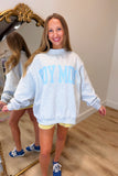 Boy Mom Reversible Mock Neck Sweatshirt Grey