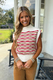 Pass The Pie Striped Sweater Vest