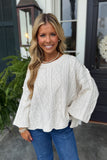 Cream and Cozy Cable Knit Sweater