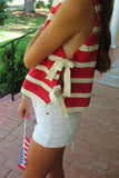 Flag Stripes Sweater Vest Red