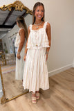 Ditsy Darling Floral Skirt Set Cream