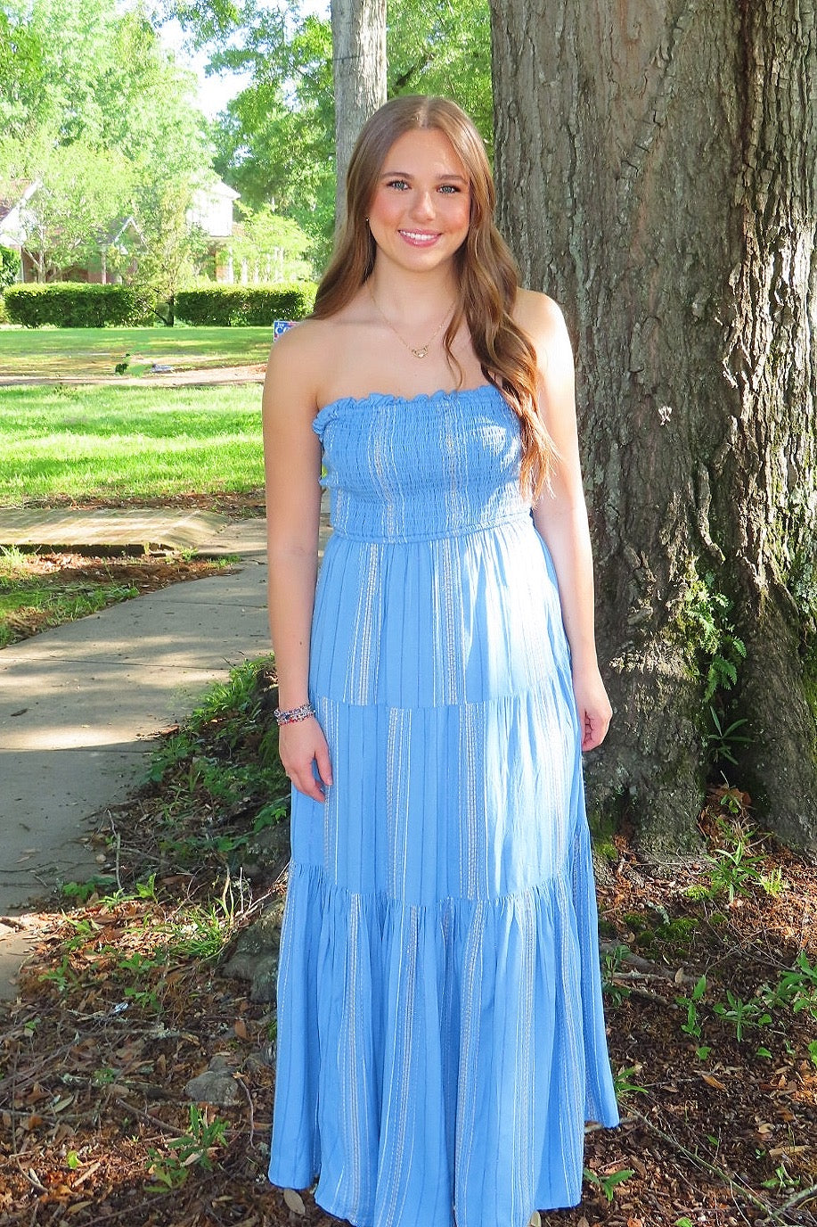 Elan Breezy Beauty Maxi Dress Blue Elan Breezy Beauty Maxi Dress Blue