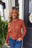Amber Afternoon Cardigan Sweater Rust