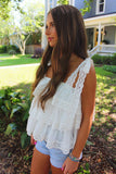 Lace and Liberty Top White