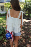 Lace and Liberty Top White