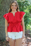 Spring Silhouette Top Red