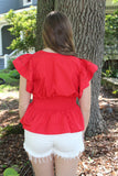 Spring Silhouette Top Red