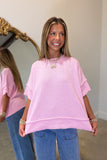 Casual Cute Crew Neck Sweater Pink