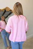 Casual Cute Crew Neck Sweater Pink