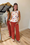 THML Fall Floral Peplum Top