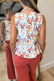 THML Fall Floral Peplum Top