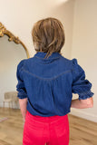 Dear John Antonia Denim Blouse Cobalt