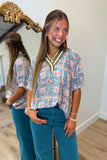 Autumn Abstract Blouse Olive