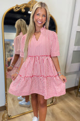 Season for Stripes Dress Red