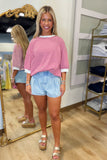 Double Pleat Denim Shorts