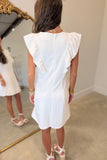 Send Off Classic Ruffle Sleeve Dress White