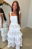 Florals Forever Tie Midi Dress White