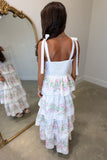 Florals Forever Tie Midi Dress White