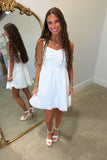 Charming Bow-back A-line Mini Dress White