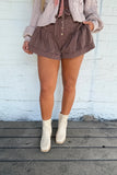 Frosted Flare Shorts Mauve Mocha