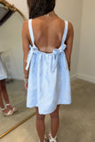 Azure Blossom Jacquard Dress