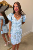 Grand Banquet Shimmer Cocktail Dress Blue