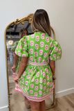 Willow Garden Belted Dress Green