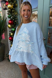 Decked in Bows Sweater Blue