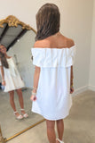 Bow Behavior Off the Shoulder Dress White