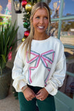 Festive Flourish Gingham Bow Sweatshirt