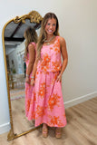Paradise at Sunset Floral Skirt Set Pink