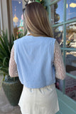 Iced Sky Embroidered Vest Blue