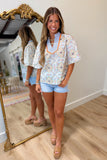 Posing in Prints Wavy Trim Top