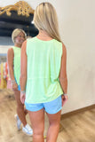 Flowy Athletic Tank Longer Length Lime