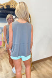 Flowy Athletic Tank Longer Length Charcoal
