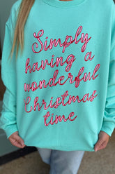 Wonderful Christmas Time Sweatshirt Mint
