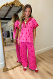 Dot the Day Pant Set Pink