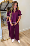 Cozy but Cute Pant Set Plum